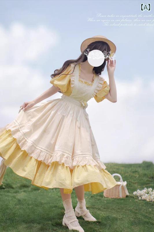 ロリータ お召しもの コスプレ ルーラル地域 風 ロリータ レトロ 衣裳 繋ぎ 背広 仕かける 透け透け 白いこと 甘 雅びやか デイリー 表現スタイル レディースファッション-ドレス
