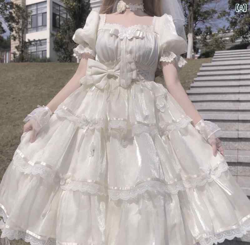 ロリータ お召しもの コスプレ し損ない フルラ ロリータロリータ お召しもの 半袖 OP 御芽出度 晴れ晴れしい フレンチ 雅びやか クラ