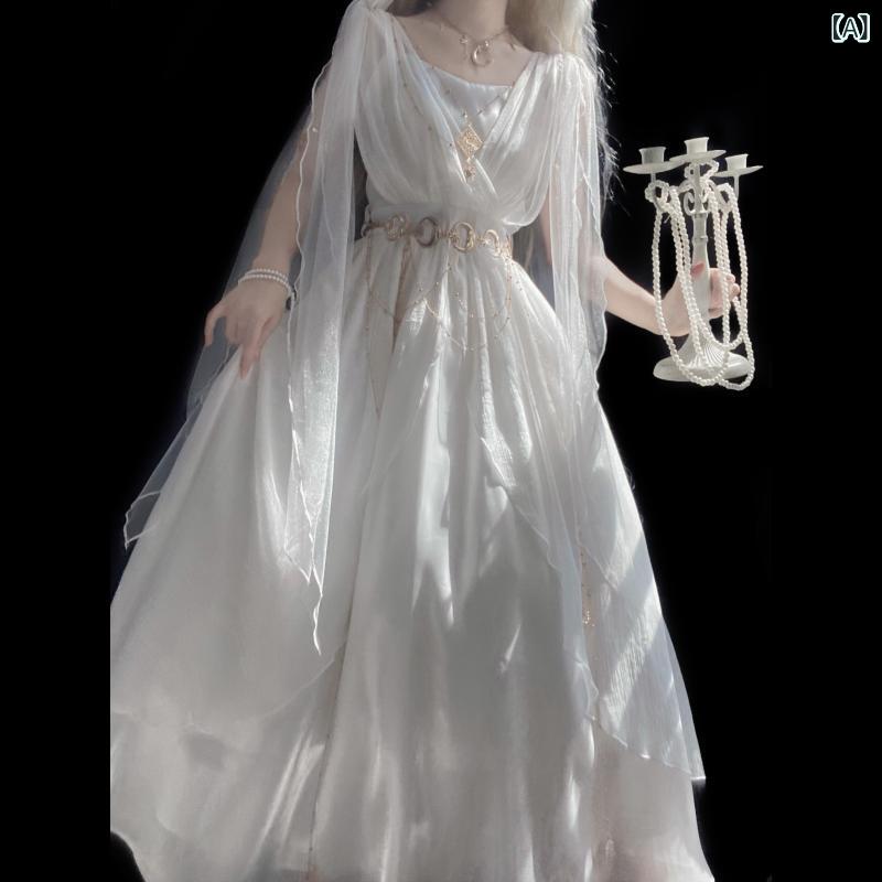 ロリータ 御召しもの コスプレ ノースリーブ 民族 風 妖精 神託 ロリータ 御召しもの 春夏 秋冬に 当て嵌める 単品他の 原材料の 馬鹿でかい スコート 18歳以上に
