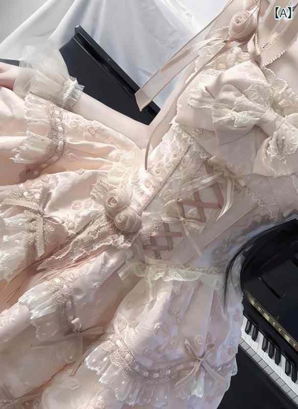 ロリータ ドレス コスプレ 花の 序曲 ロリータ バレエ 風 ドレス サスペンダー スカート JSK プリンセス 成人 式 誕生日 プレゼント