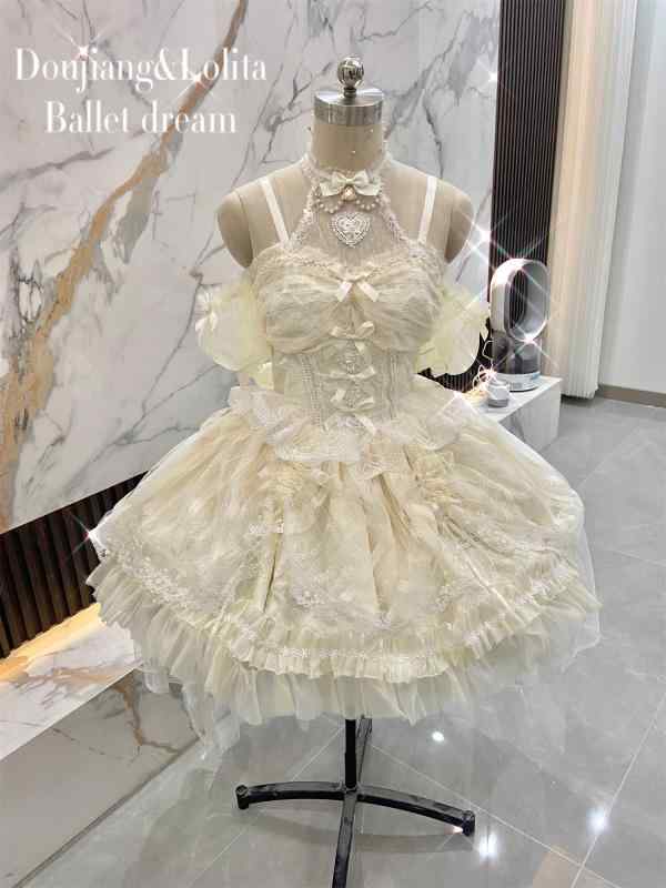ロリータ お召しもの コスプレ Doujiang バレー 意気ごみ ロリータ メッシュ スピード競技 九重の天 スリング JSK 御花 御芽出度お召しもの