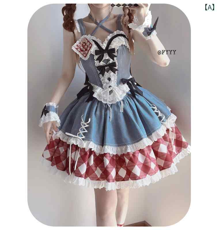 ロリータ 御召しもの コスプレ 【 あり】 六連発銃 スウィートハート ジーンズ ロリータ スピード競技 ズボン吊り sk スコート KUMA 出どころ 制作室