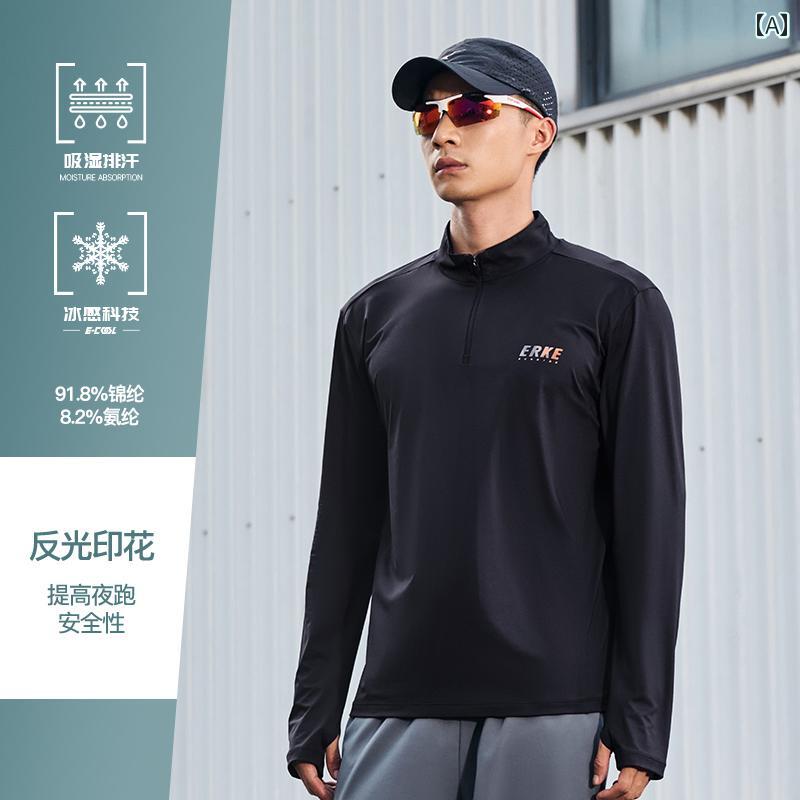 ランニングウェア　スポーツ　メンズ 紅 星 二 科 スポーツウェア メンズ 2025 春秋 速乾 ランニング 冷感 長袖 Tシャツ フィットネス トップス