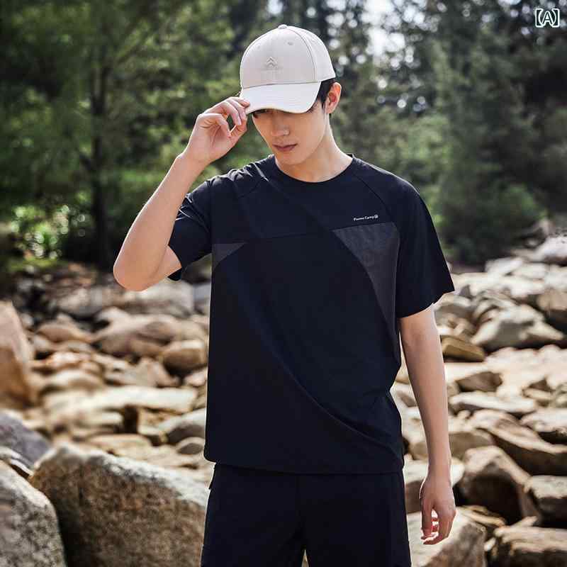 ランニングウェア スポーツ メンズ パイオニア ソロ ナ 半袖 速乾 衣類 メンズ 夏 ラウンドネック Tシャツ アウトドア ランニング スポーツ 通気性 トップス