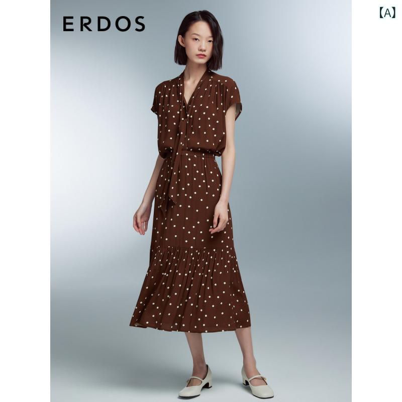 スコート 水玉 レディース ERDOS 春夏 レディース レトロ 雅びやか 点点 柄 スコート フラウンス a生産ライン 流行り物 爽 やか