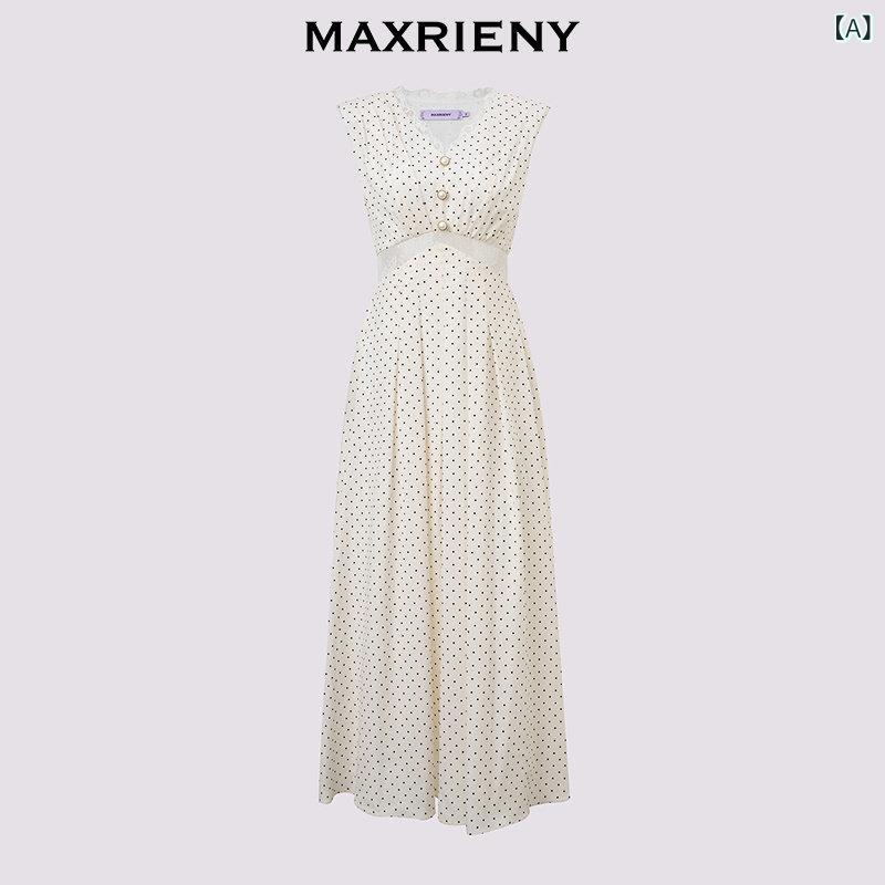 スコート 水玉 レディース 【 手付け金 不必要】 MAXRIENY フレンチ 点点 柄 繻子お召しもの ノースリーブ 酉の方角 ロング お召しもの 25 夏 雅びやかな 婚約