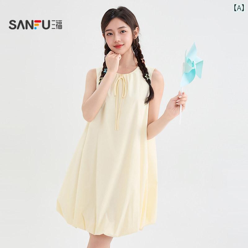 スコート 水玉 レディース Sanfu お召しもの 2025 夏 同盟罷工さあ美 ラウンドネックノースリーブ バッド スコート レディース 服 842461