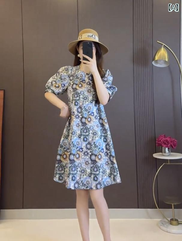 スコート 水玉 レディース 気が大きい大きさ 夏の ゆったり か細いの お召しもの いけ図図しい 粍 半袖 花柄 パフ捩り a生産ライン スコート