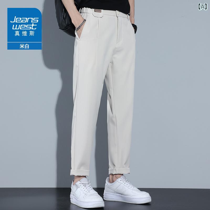 ストレート　パンツ　メンズ Jeanswest 夏 薄手 カジュアル パンツ メンズ ゆったり ストレート スモール ドレープ 冷感 ロング 2025