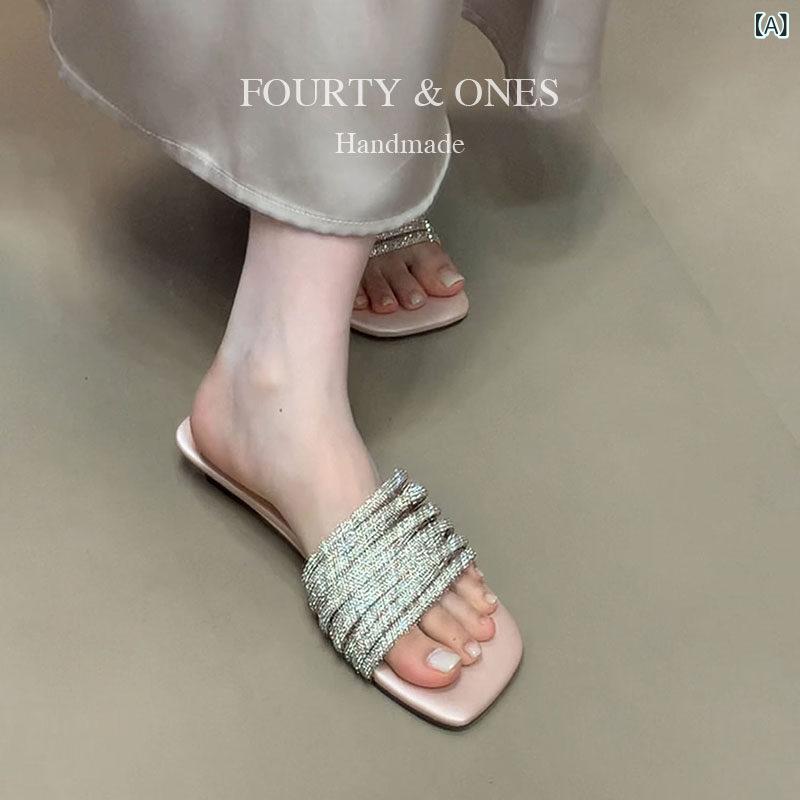 置き目踵 パンプス シューズ レディース シープスキン フランス共和国の 素晴らしい 生産ライン石ころ スクエアトゥ 明けっ広げ トゥ サンダル レディース 2025新 表現スタイル スコート 付き添い人 木目細か