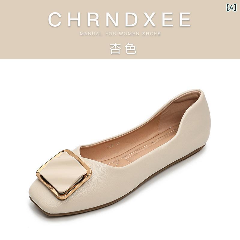 置き目踵 パンプス シューズ レディース 第 一 続きもの | レトロ スクエアトゥのの 通い 靴 春 ホンブルグ帽 精神は 足を 擦らない 薄っぺら 口な レディース ホンブルグ帽なめし革 好いたらしい