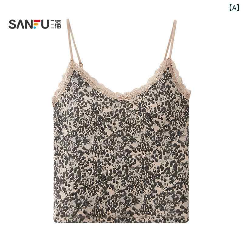 Vネック　キャミソール　ノースリーブ Sanfu レディース 春 パンク レース キャミソール ベスト 甘 クール Vネック アウター インナー トップス 女性 496282