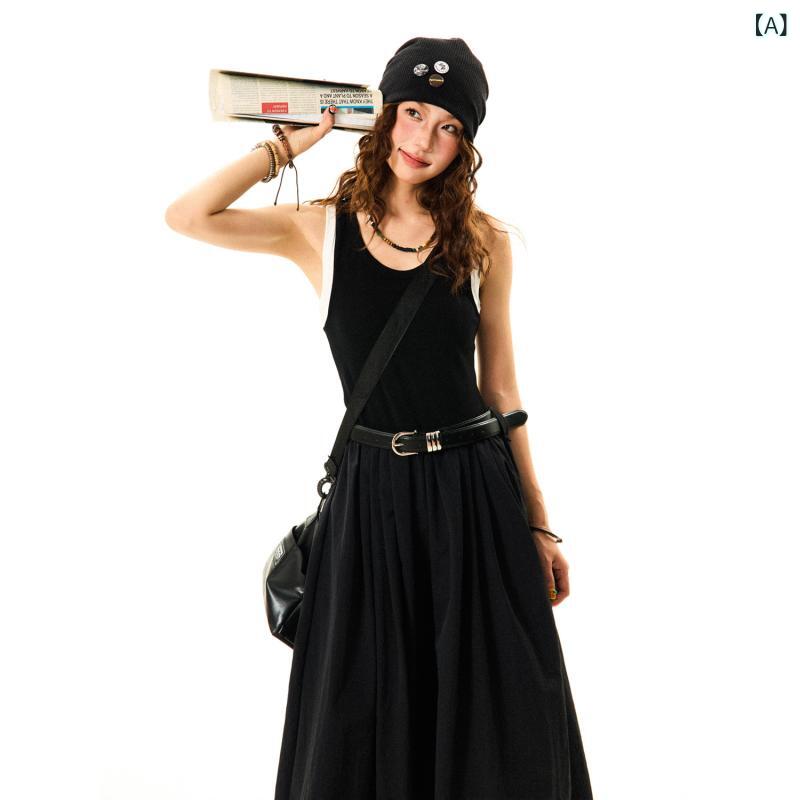 ロングスコート お召しもの レディース YOUNG STAGE アメリカン レトロ 編み目 お召しもの レディース 炎節 か細い填まる a生産ライン ロング スコート