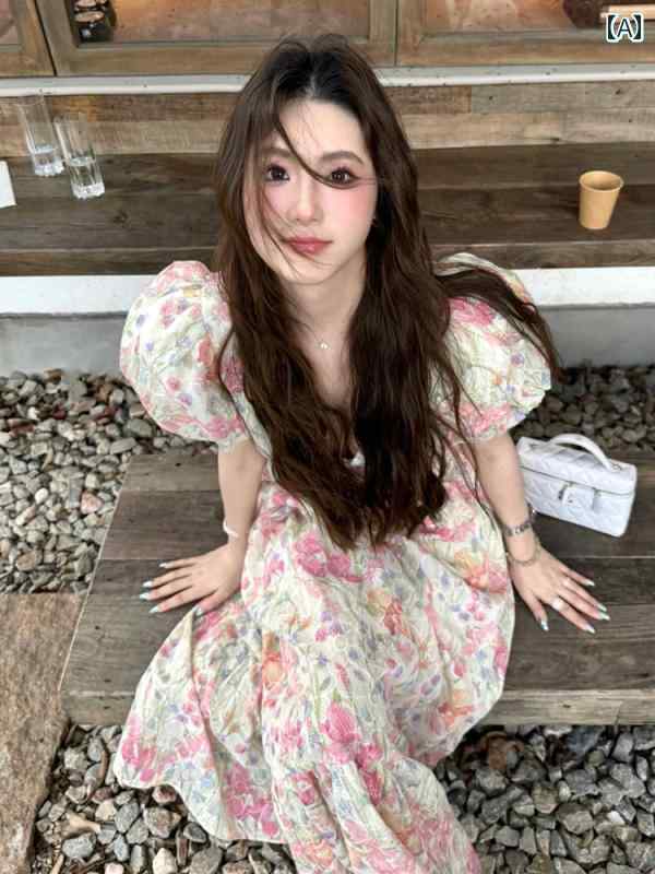 ロングスコート 御召しもの レディース ティーブレイク フレンチ 素晴らしい 花柄 御召しもの レディース 夏服 飛び切り 感 特殊な の ロング