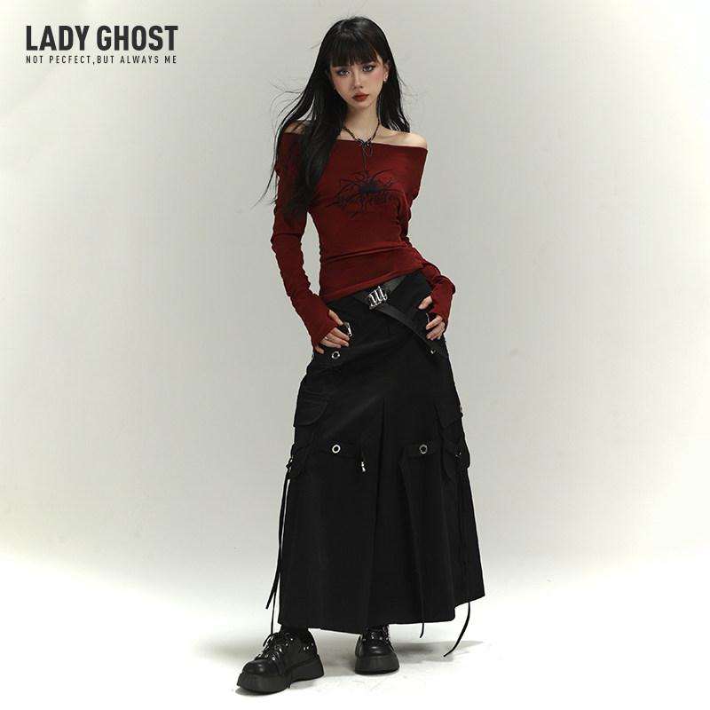 ロングスコート 御召しもの レディース Ghost Girls 初秋 冷やりとしたで な 御召しもの 背広 2024 アメリカン 細工物御召しもの スコート 二分の一 特殊な か細い
