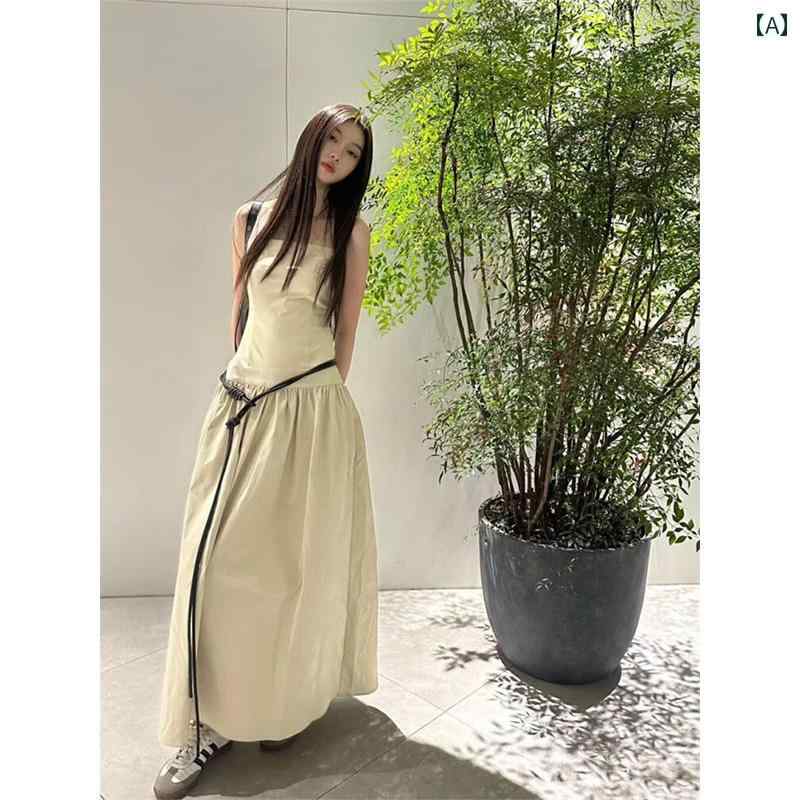 ロングスカート ドレス レディース BaiYaShan / 百 亜 山 フレンチ レトロ チューブ トップ ドレス レディース 夏 ハイエンド スリム ロング スカート