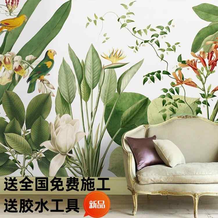 壁紙　クロス　インテリア アメリカ 東南 アジア 熱帯 雨 林 植物 テレビの 背景 寝室 ベッド サイド リビング ルーム ソファ レストランの 壁の 壁紙