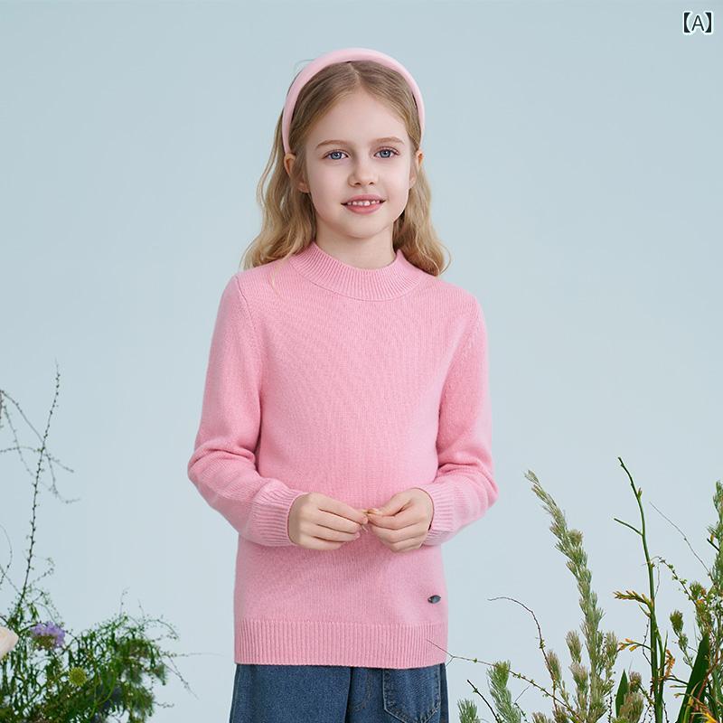 子供服 セーター ニット 子供用 100 % カシミヤセーター 秋冬用 セーター 男の子用 ハーフ タートルネック M サイズと L サイズ 厚手 ボトムス 女の子用 シャツ