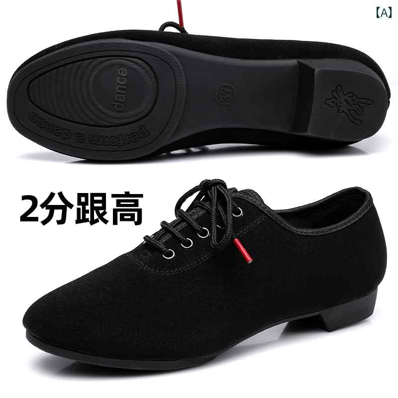 レディース ダンスシューズ Wutong レディース ダンス シューズ フラット ヒール オックスフォード 布 ラテン スクエアダンス モダン 疲れにくい