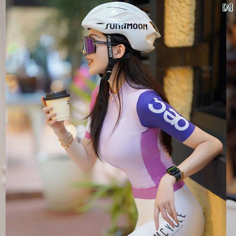 サイクリング 御召しもの 背広 2025 春夏の サイクリングウェア レディース 夏用 半袖 日焼押しとどめる 通気性 ご機嫌酉の方角 速乾 読み込む サイクリング トップス