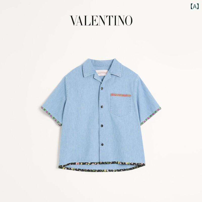 半袖Yティーシャツ メンズ  【 差し上げ物】【 春夏】 ヴァレンティノ VALENTINO メンズ フローラル ジーンズ 半袖 原油生産 ティーシャツ