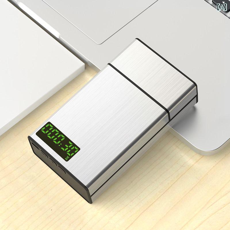 タバコ　ケース シガレット スマート タイマー タバコ ボックス 禁煙 アーティファクト 電子 20 パック アルミ 合金大容量 メンズ レディース ポータブル