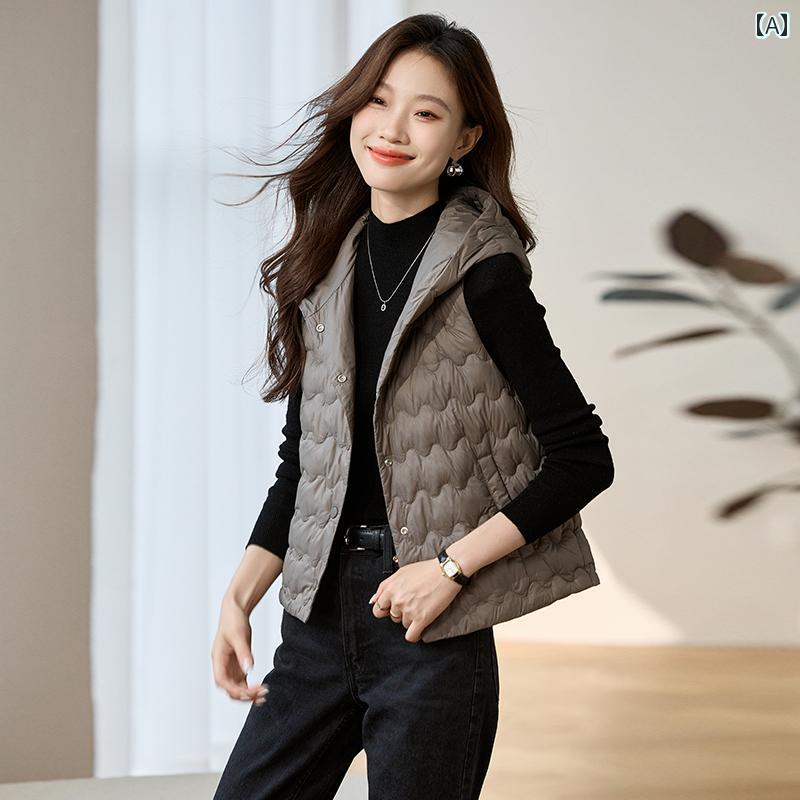 楽天市場】ダウンベスト レディース 中綿ベスト フード付き ミドル丈