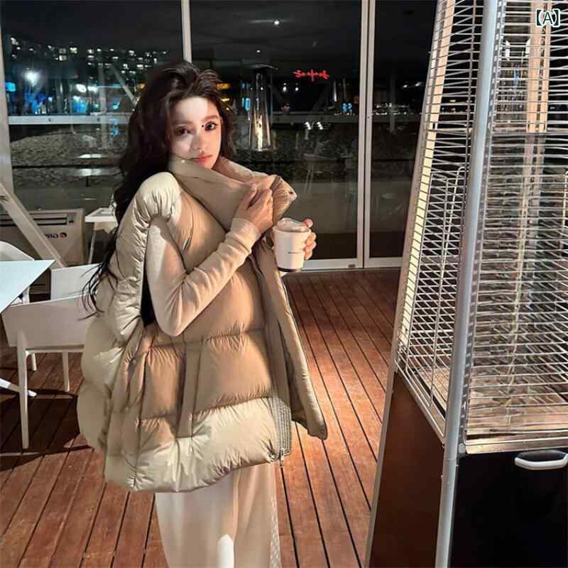 ダウン　ベスト　レディース 女性用 パフ ダウン ベスト 2024秋冬 ウエスト コート アウターウェア ユニークで 美しい レイ ヤード｜みやショップ店