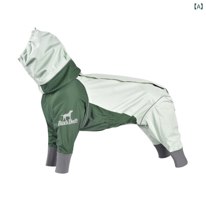 犬用 レインコート BlackDoggy 24 夏用 防水 ペット用 四 足 レインコート アウトドア 犬の 散歩用|みやショップ店