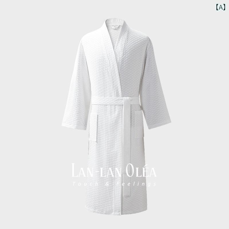 化粧着 パジャマ バスローブ LANlan 御前上等 男女兼用 綿 身寄り用 吸水性 バスローブ ナイト爵化粧着 速乾非 糸 切れっ端 5つ 星 泊まり