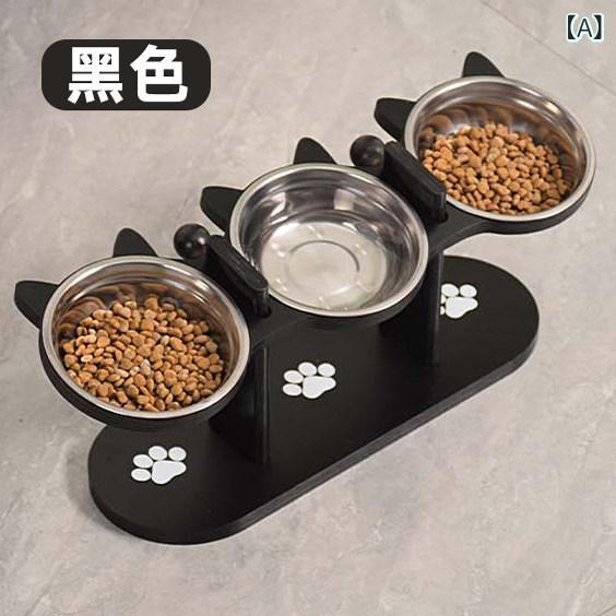 犬猫用　餌入れ　ボウル ペット 猫 ボウル 木製 フレーム 調節可能 ネック 犬用 ダイニング テーブル 転倒 防止 飲水 給 餌 フード
