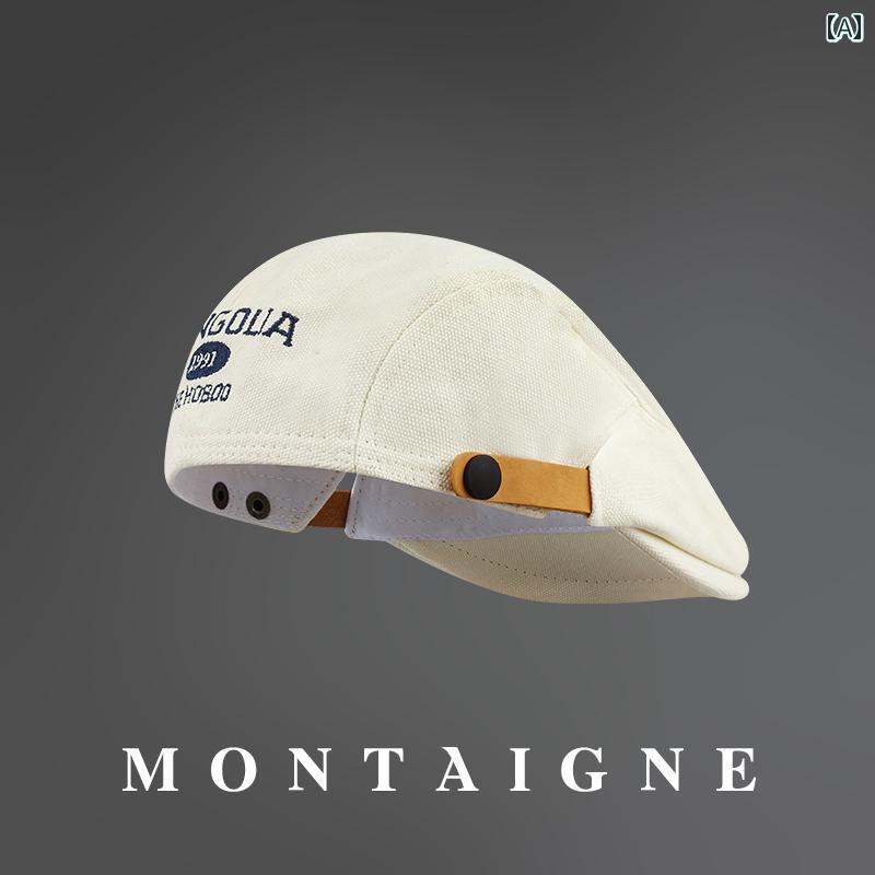 ベレー帽　レディース　かわいい フランスの モンテーニュ / リバース ウェア 和風 ベレー 帽 メンズ フォワード ハット レディース 秋冬 顔が 見える 小さい ダックビル キャップ