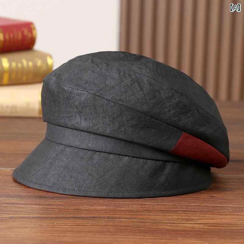 ベレー帽 レディース 愛くるしい 飼い豚 日焼押しとどめる 日よけ 鳥打ち帽 Xiangyun ガーゼ レディース 夏 丸々と太った 桑 絹 黒 亀 古 原料品 ベレー 帽 歳月