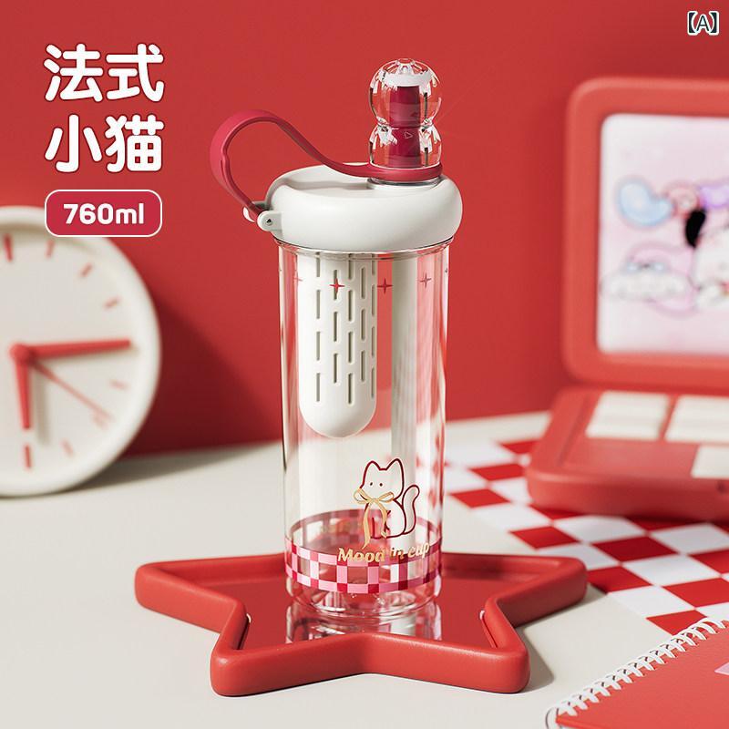 コップ　ウォーターカップ Wushenghuo ウォーターカップ大容量 女の子 2025高 価値 夏 ポータブル トライ タンク ロス ボディ ストロー カップ