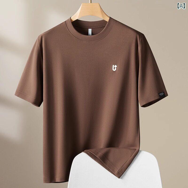 Tシャツ　メンズ　セットアップ Rolenz 高級 夏 ラウンドネック 半袖 メンズ新 文字 刺繍 カジュアルインナー トップ｜みやショップ店