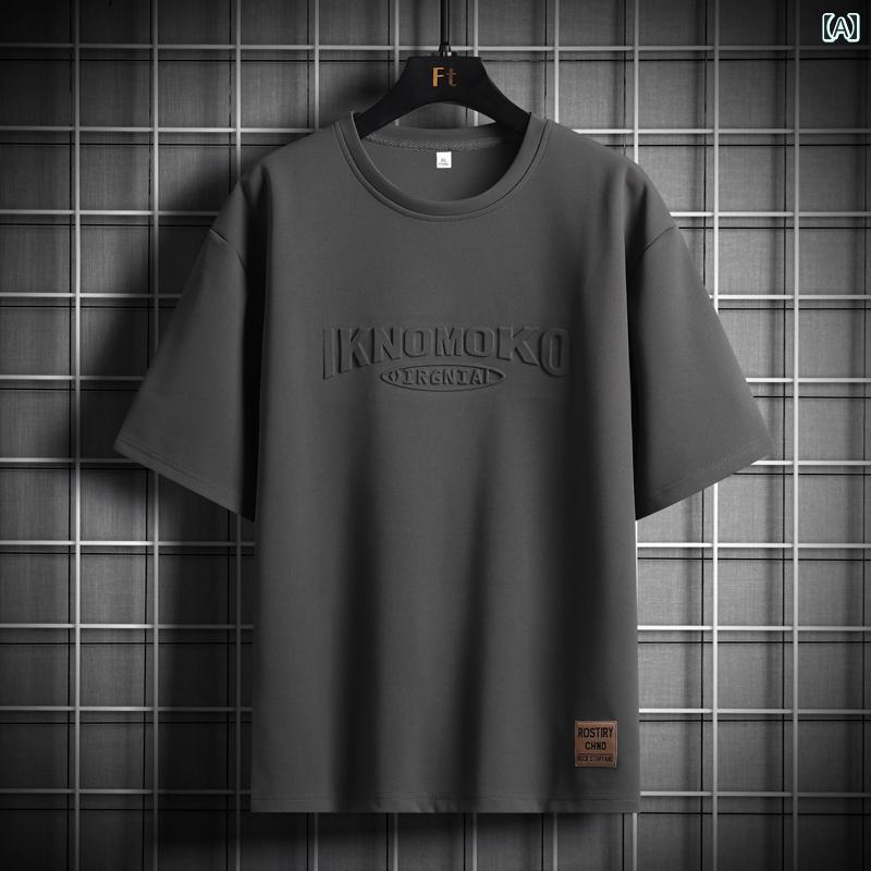 Tシャツ メンズ セットアップ 大きい お腹の 半袖 Tシャツ メンズ 夏 2025 ゆったり 大きめ サイズ 太った 男 トップ