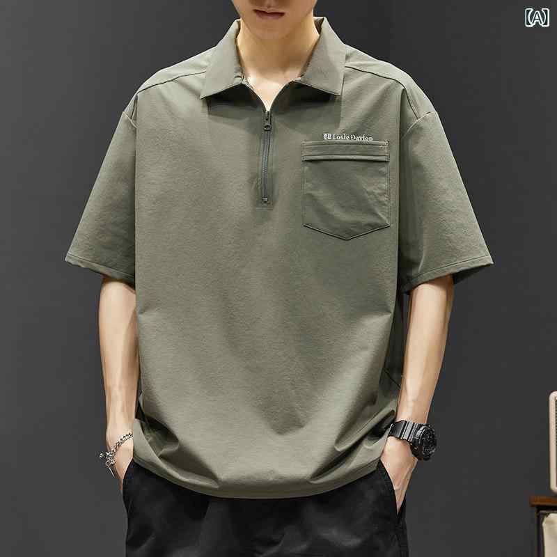プルオーバー メンズ セットアップ Jeanswest スポーツシャツ メンズ 半袖 2025 夏 ゆったり プルオーバー 色合い 細工物お召しもの プルオーバー 心地よい 速乾 トップス
