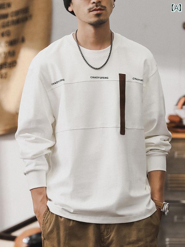 メンズ　Tシャツ　セットアップ ジェイ レノ アメリカ 長袖 ヘビー級 メンズ t シャツ 2024 秋 トップス ゆったり 大きいサイズな 綿 紳士服