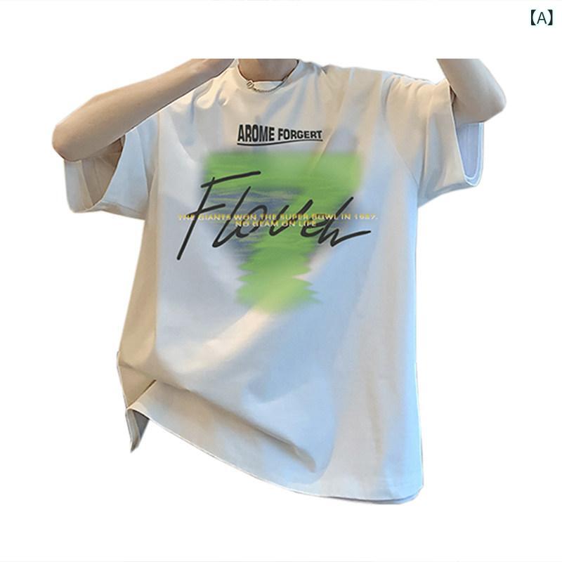 メンズ　Tシャツ　セットアップ の ラウンドネック 綿 半袖 Tシャツ メンズ 大きいサイズ クールな 服装 男の子 服 スーツ