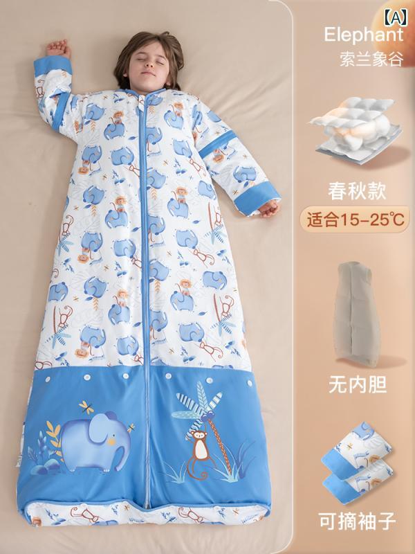 ベビー服　春秋 子供用 寝袋 春秋冬 秋冬 恒 温 中大 厚手 ベビー用 両用 蹴り 防止 キルト アーティファクト オール シーズン 9,867円