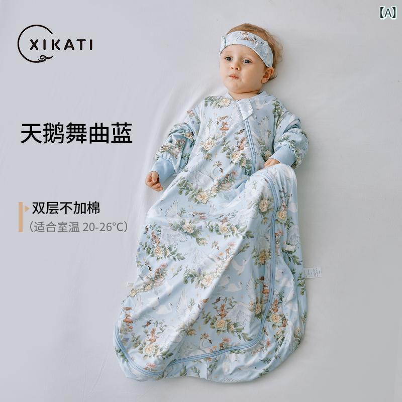 ベビー服　春秋 Xikati ベビー 寝袋 秋冬 子供用 厚手 一定 温度 綿 パッド入り 一 体型 キック 防止 ブランケット オール シーズン 対応