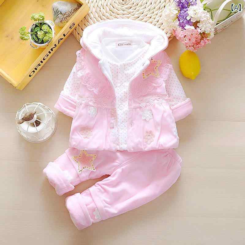 ベビー服　春秋 女児 春服 新生児 厚手 スリーピーススーツ 幼児 013歳 2 外出着 薄手 コットン 秋冬服