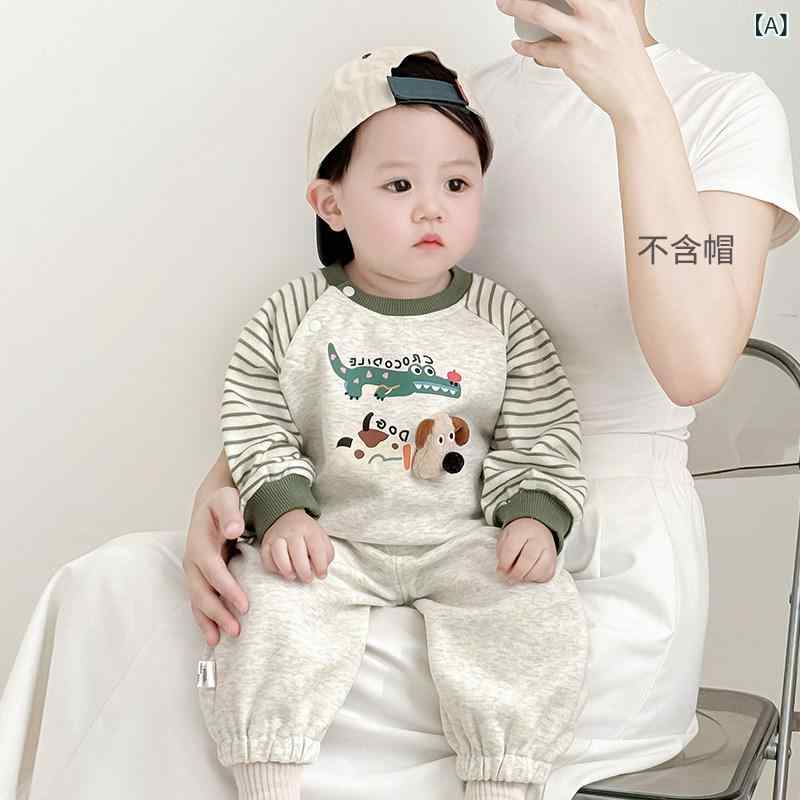 ベビー服　春秋 幼児と 小さい 子供用の おしゃれな スーツ 春服 ベビー スプリット ボーイズ スウェットシャツ カジュアル ツーピース