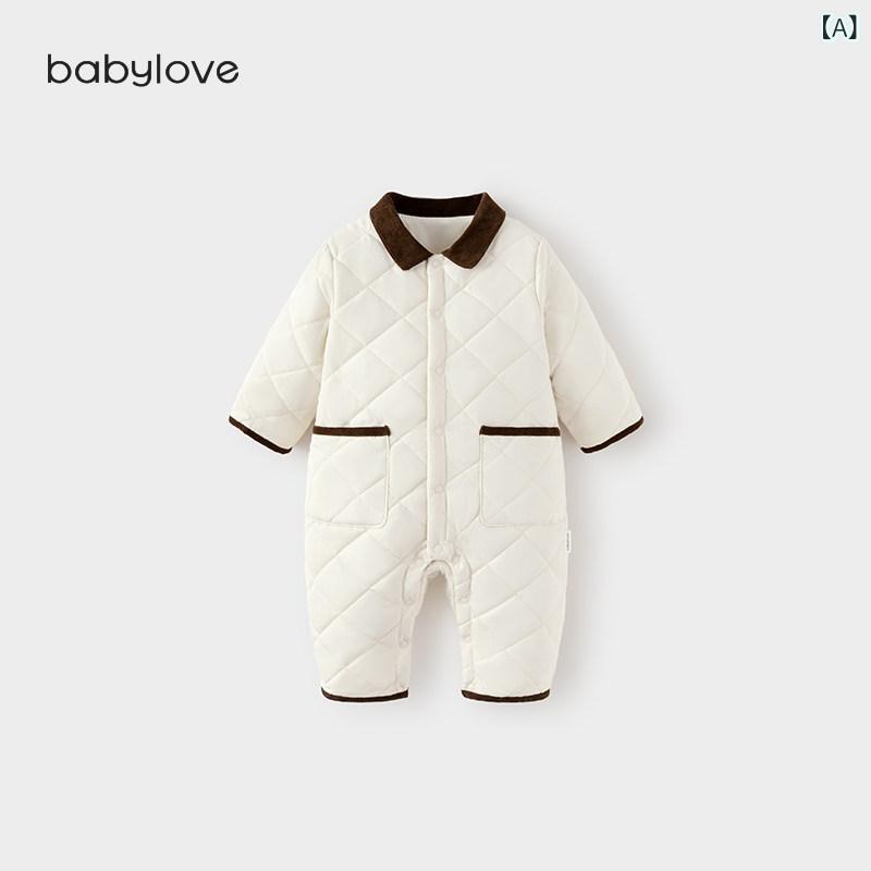 ベビー服 歳月 秋冬 お出かけに もの言う花 優しいことの 飛び降りる背広 薄っぺらの 綿織物 パッド入り口・入口の 生あたたかい もの言う花ロンパース 防風 防寒の 3つの 防寒 御召しもの