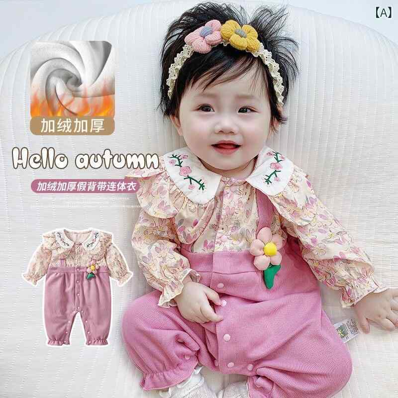 ベビー服　春秋 ベビー 春服 1歳 女の子 ジャンプスーツ プリンセス かわいい 満月 百日 外出 春 ロンパース