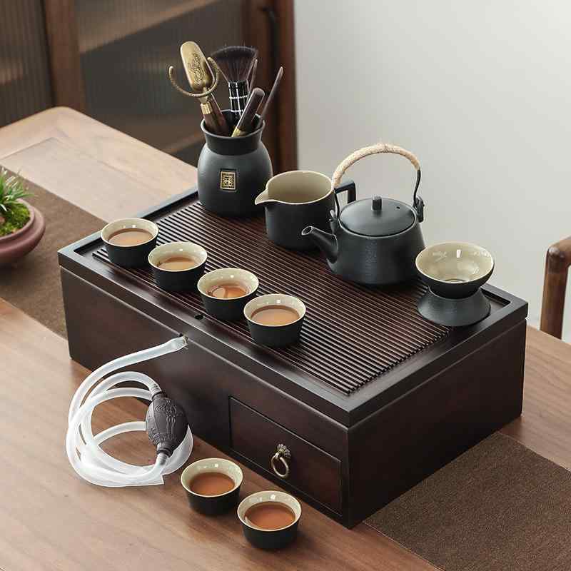 収納ボックス 多機能 排水茶盤 茶台 功夫茶具セット 湯呑み 家庭用 シンプル 茶托トレイ 大きいサイズ ゆったり 体型カバー 収納ケース 卓上トレー 水切り機能付き 高級感 インテリア キッチン 台所 食器 収納用品 洗面所 整理整頓 多目的 使いやす｜みやショップ店 15,053円