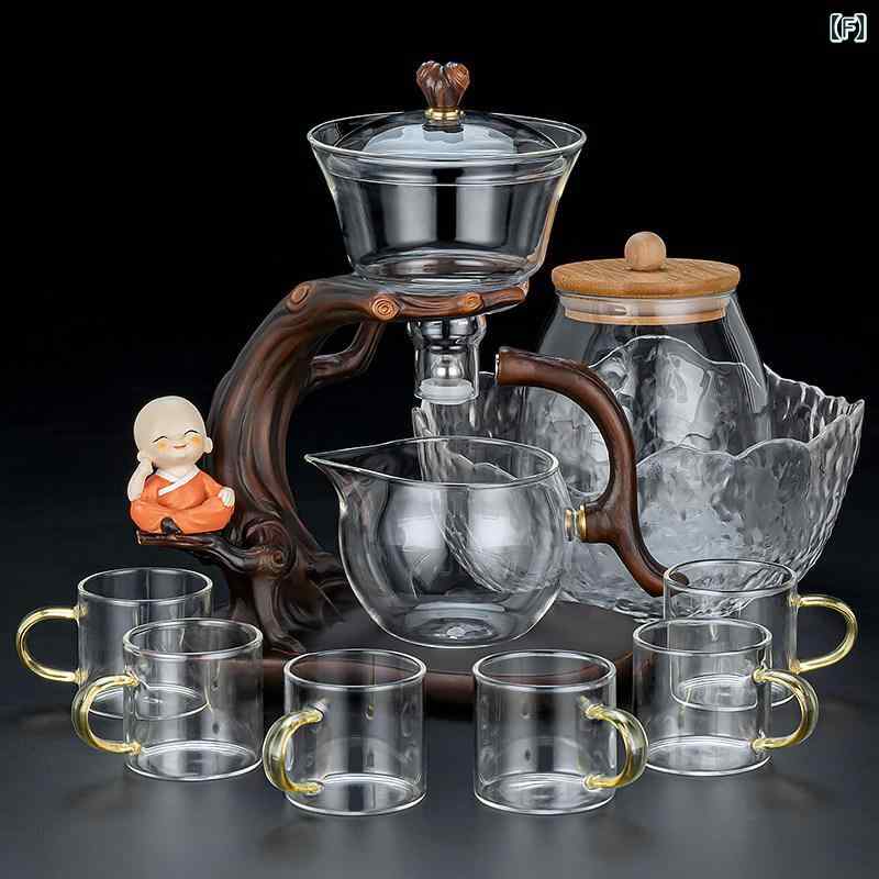 茶道具　セット　茶道 ガラス製 自動 ティーセット 家庭用 軽量 高級 磁気 ティーポット ティーカップ オフィス な お茶の 醸造 ツール セット