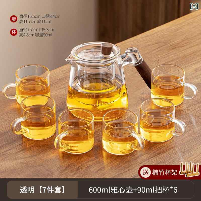茶道具　セット　茶道 カンフーティーセット 2025 ホーム 高級 ガラス ティーポット ティーカップ オフィス ミーティング ティー