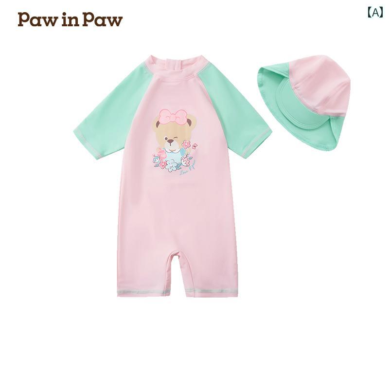 赤ちゃん用 水泳着 米国海兵隊員 PawinPaw 熊の 赤ちゃん服 夏 日焼押しとどめる お坊っちゃん 御姉さん 刷り上げる 心地よい 水泳着