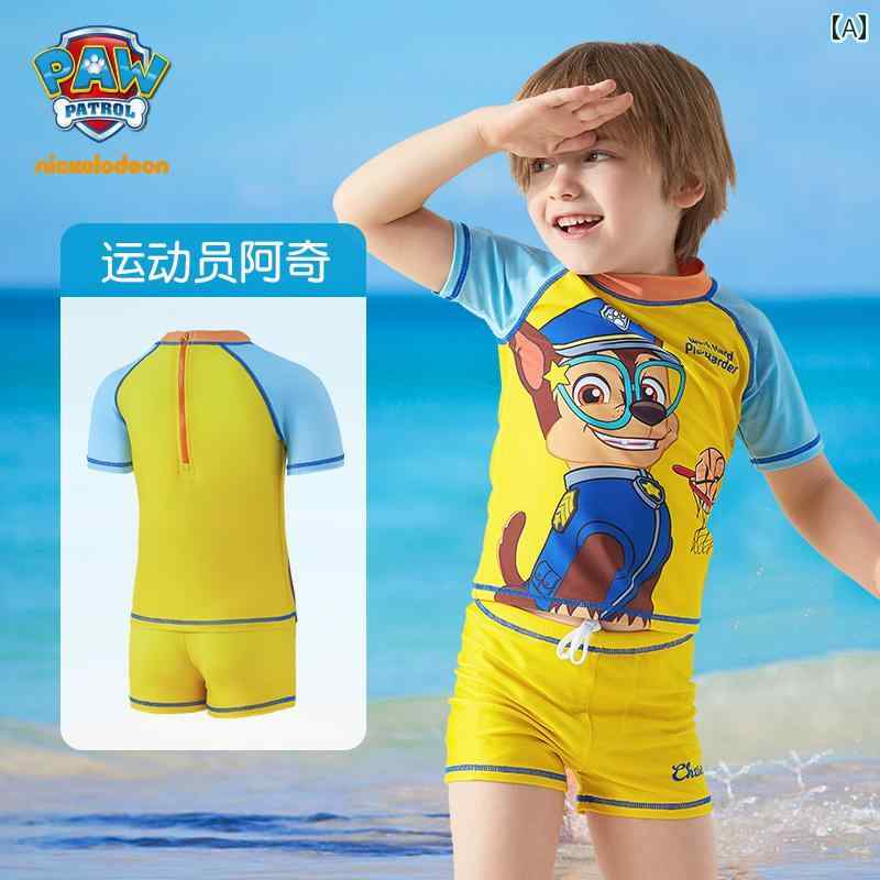 子供用　水着　マリン パウ パトロールの 子供用 水着 男の子用 スプリット 小中 サイズ 水泳 パンツ ベビー 夏の新 スタイル